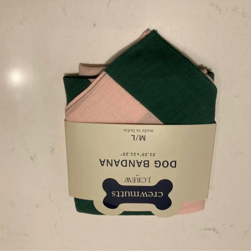 Dog Bandana New JCrew Crewmutts Rugby style 100% Organic Bandana